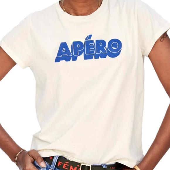 Clare V. Apero Ivory S/S T Shirt Size S - Picture 1 of 8